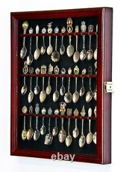 Beautiful 36 Spoon Display Case Cabinet Holder Rack Box Lockable Wall Rack 98%UV