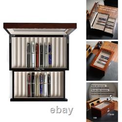 Besforu Wood Pen Display Case 24 Slot Fountain Pen Storage Organizer Drawer Top