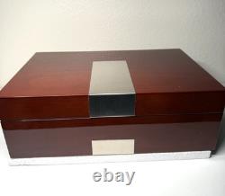 Bey-Berk Lacquered Walnut 8 Slot Watch Box Solid Wood Display Case