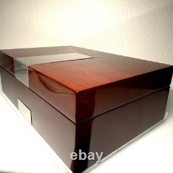 Bey-Berk Lacquered Walnut 8 Slot Watch Box Solid Wood Display Case