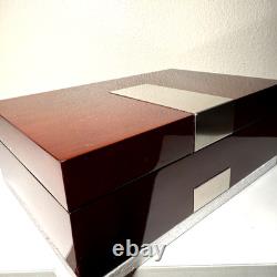 Bey-Berk Lacquered Walnut 8 Slot Watch Box Solid Wood Display Case