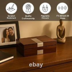 Bey-Berk Lacquered Walnut 8 Slot Watch Box Solid Wood Display Case