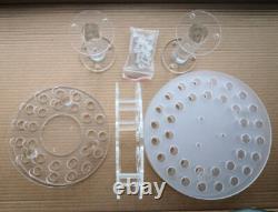 Big Dome Display Case Acrylic 3 Shelves Wood Base Ball Marble Thimbles Decor