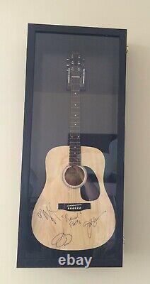 Black Finish Acoustic Guitar Display Case Hardwood Guitar display case