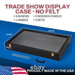 Black Portable Trade Show Display Case for Coins & Collectibles 24 x 36 x 4