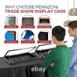 Black Portable Trade Show Display Case for Coins & Collectibles 24 x 36 x 4