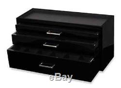 Black Watch Box Display Case, Storage Holder Organizer 5 Section, Jewelry, New