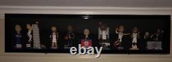 Bobblehead Display Case 15+ Action Figure Black & Blue LED Light Wood Cabinet