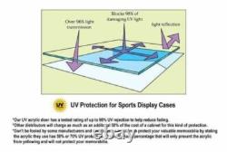 Bobblehead Display Case 15+ Action Figure Black & Blue LED Light Wood Cabinet