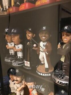 Bobblehead Display Case 15 Pcs Action Figure Black Wall Wood Cabinet Shadow Box