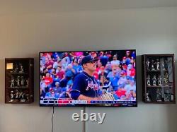 Bobblehead Display Case 15 Pcs Action Figure Mahogany Wood Wall Rack Toy Cabinet