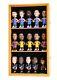 Bobblehead Display Case 15 Pcs Action Figure Oak Wall Wood Cabinet Shadow Box