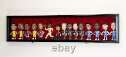 Bobblehead Display Case Long 15 Pcs Action Figure Black Wood Cabinet Shadow Box