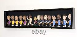 Bobblehead Display Case Long 15+ Pcs Action Figure Black Wood Cabinet Shadow Box