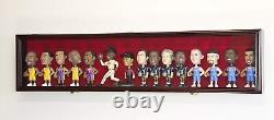 Bobblehead Display Case Long 15 Pcs Action Figure Cherry Wood Cabinet Shadow Box