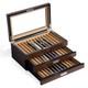 Bonaking Pen Display Case 36 Pen Slots Fountain Pen Case Wood Pen Storage
