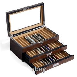 Bonaking Pen Display Case 36 Pen Slots Fountain Pen Case Wood Pen Storage