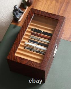 Bonaking Pen Display Case 36 Pen Slots Fountain Pen Case Wood Pen Storage