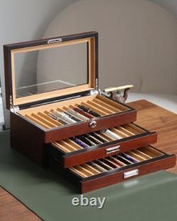 Bonaking Pen Display Case 36 Pen Slots Fountain Pen Case Wood Pen Storage