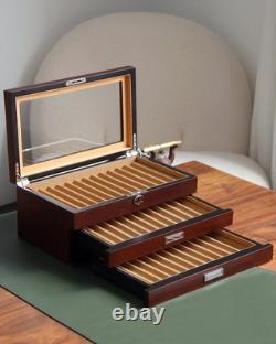 Bonaking Pen Display Case 36 Pen Slots Fountain Pen Case Wood Pen Storage