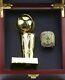 Boston Celtics 2024 Champions Ring With Special Wood Display Case & Nba Trophy