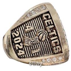 Boston Celtics 2024 Champions Ring With Special Wood Display Case & NBA Trophy