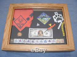 Boy Girl Scout Scouts Display Case Shadow Box wood