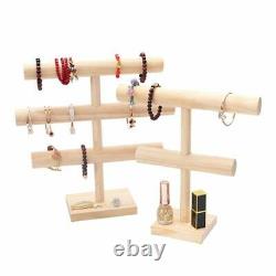 Bracelet Necklace Display Stand MultiLayer Solid Wood Hanging Storage Shelf Rack