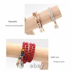 Bracelet Necklace Display Stand MultiLayer Solid Wood Hanging Storage Shelf Rack