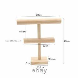 Bracelet Necklace Display Stand MultiLayer Solid Wood Hanging Storage Shelf Rack