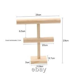 Bracelet Necklace Display Stand MultiLayer Solid Wood Hanging Storage Shelf Rack