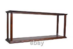 Brown Table Top Ship Model Wood Display Case 32 Med. Ocean Liner & Cruise Ships
