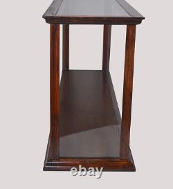 Brown Table Top Ship Model Wood Display Case 32 Med. Ocean Liner & Cruise Ships