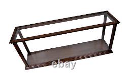 Brown Table Top Ship Model Wood Display Case 32 Med. Ocean Liner & Cruise Ships