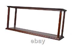 Brown Table Top Ship Model Wood Display Case 32 Med. Ocean Liner & Cruise Ships