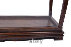 Brown Tall Ship Model Display Case Wooden Medium 34 Table Top Cabinet Stand New