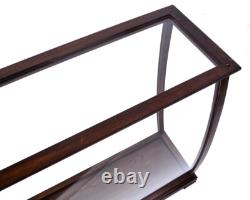 Brown Tall Ship Model Display Case Wooden Medium 34 Table Top Cabinet Stand New