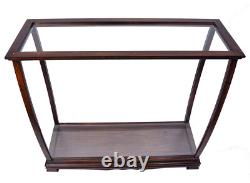 Brown Tall Ship Model Display Case Wooden Medium 34 Table Top Cabinet Stand New