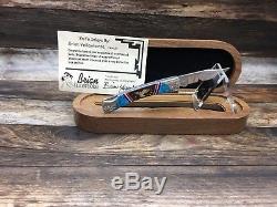 Buck 055 Yellowhorse Brass Eagle Knife Mint With COA & Wood Display Case