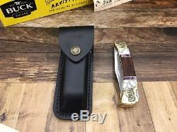 Buck 110 Yellowhorse Ram Knife Mint With COA & Wood Display Case Artist Proof