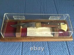 Buck Custom Knife With Display Case 110 Serial Number 090 USS BATTLESHIP IOWA