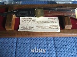 Buck Custom Knife With Display Case 110 Serial Number 090 USS BATTLESHIP IOWA