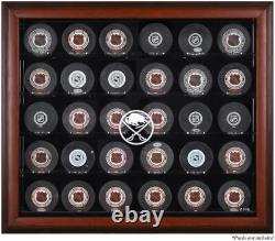 Buffalo Sabres 30-Puck Mahogany Display Case Fanatics