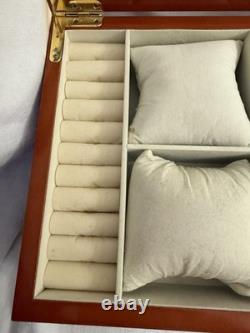 Burl Wood 13 Compartment Watch Display Box/case Exc Cond