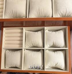 Burl Wood 13 Compartment Watch Display Box/case Exc Cond