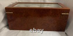 Burl Wood 13 Compartment Watch Display Box/case Exc Cond