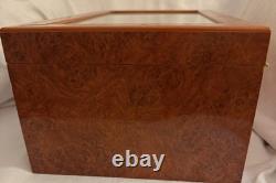 Burl Wood 13 Compartment Watch Display Box/case Exc Cond