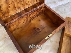 Burl lockable large Thuya wood jewelry box organizer with key, Keepsake, gift
