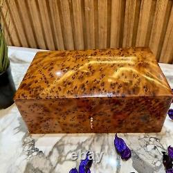 Burl wooden jewelry box holder with key Decorative Box organizer wedding gift