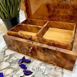Burl wooden jewelry box organizer with key Decorative Box keepsake gift